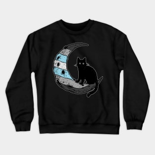 Demiboy Cat Moon Crewneck Sweatshirt